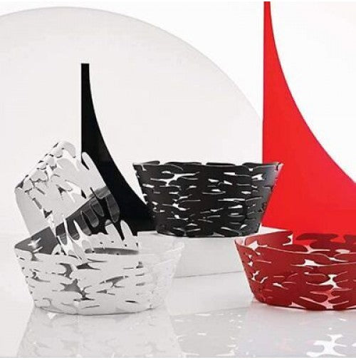 Alessi Barket Cestino Frutta Centro tavola Rotondo in Acciaio Bianco BM10/21 W - LEDAR SHOP
