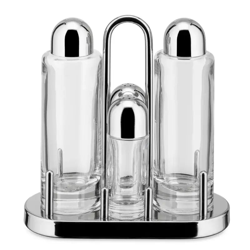 Alessi Set per condimenti servizio per olio, aceto, sale e pepe - LEDAR SHOP