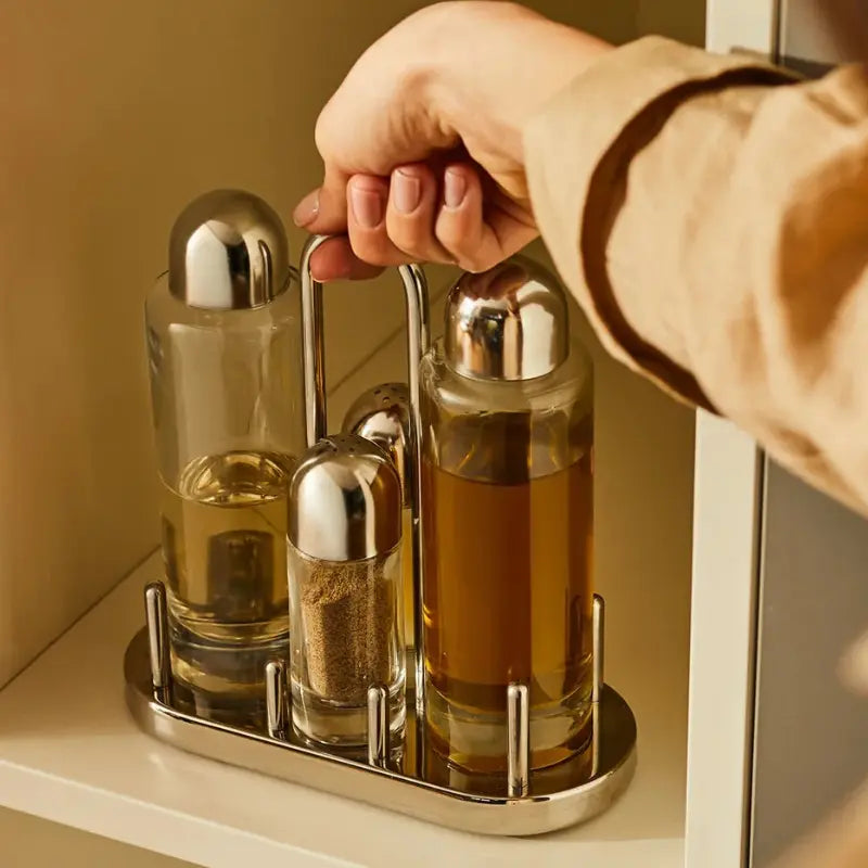 Alessi Set per condimenti servizio per olio, aceto, sale e pepe - LEDAR SHOP