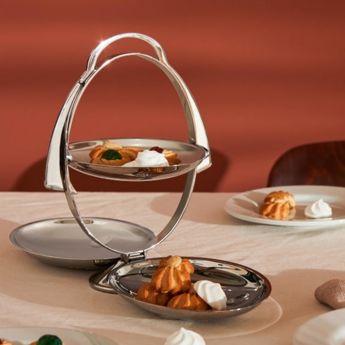 Alessi Anna Gong Alzata Pieghevole Acciaio 18/10 design Alessandro Mendini