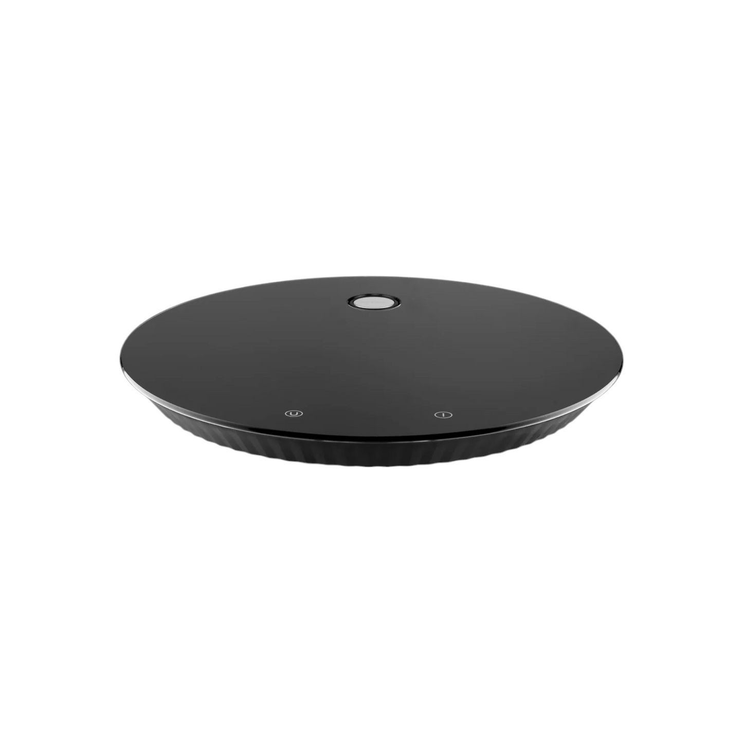 Bilancia da Cucina Digitale di Design con Supporto a Muro in Vetro Temprato e Resina Termoplastica Batteria Ricaricabile con Porta USBC Nero Alessi Plissé MDL16 B