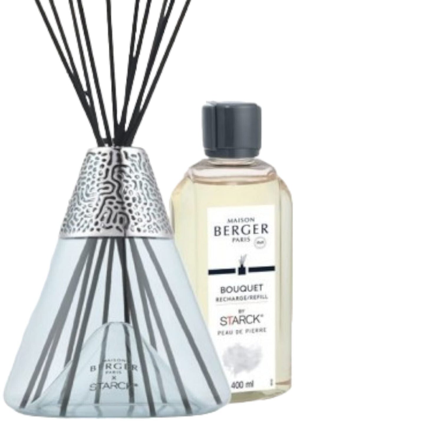 DIFFUSORE DI PROFUMO MAISON BERGER SET REGALO STARCK GRISE + PEAU DE PIERRE