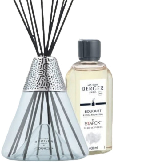 DIFFUSORE DI PROFUMO MAISON BERGER SET REGALO STARCK GRISE + PEAU DE PIERRE