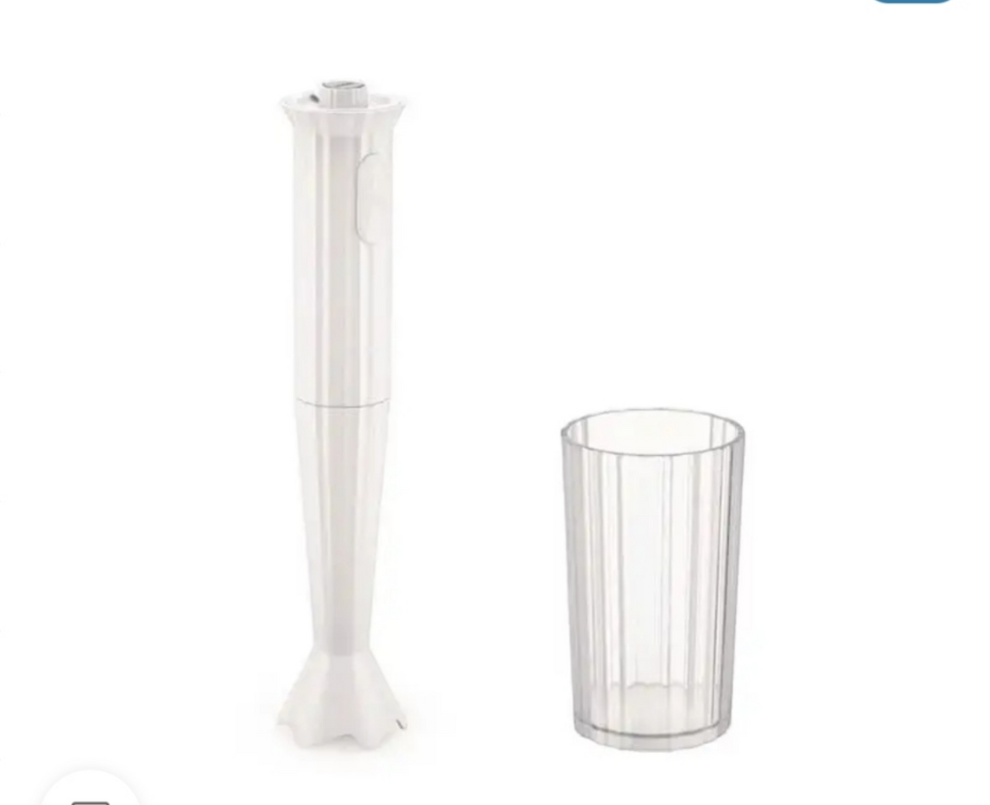 Frullatore a Immersione di Design con Bicchiere Graduato in Resina Termoplastica Spina Europea 500W Bianco Alessi Plissé