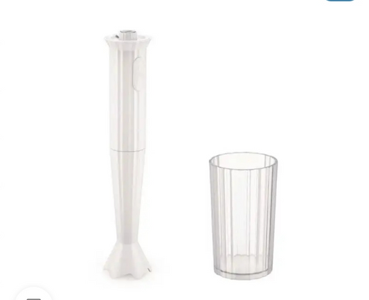 Frullatore a Immersione di Design con Bicchiere Graduato in Resina Termoplastica Spina Europea 500W Bianco Alessi Plissé