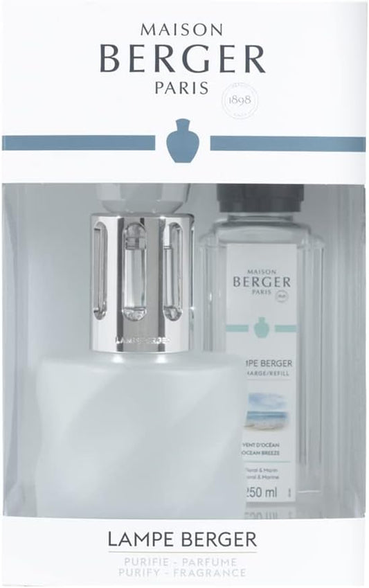 Lampe Berger Paris Cofanetto SPIRALE GIVREE + 250ml Eclat de Rhubarbe