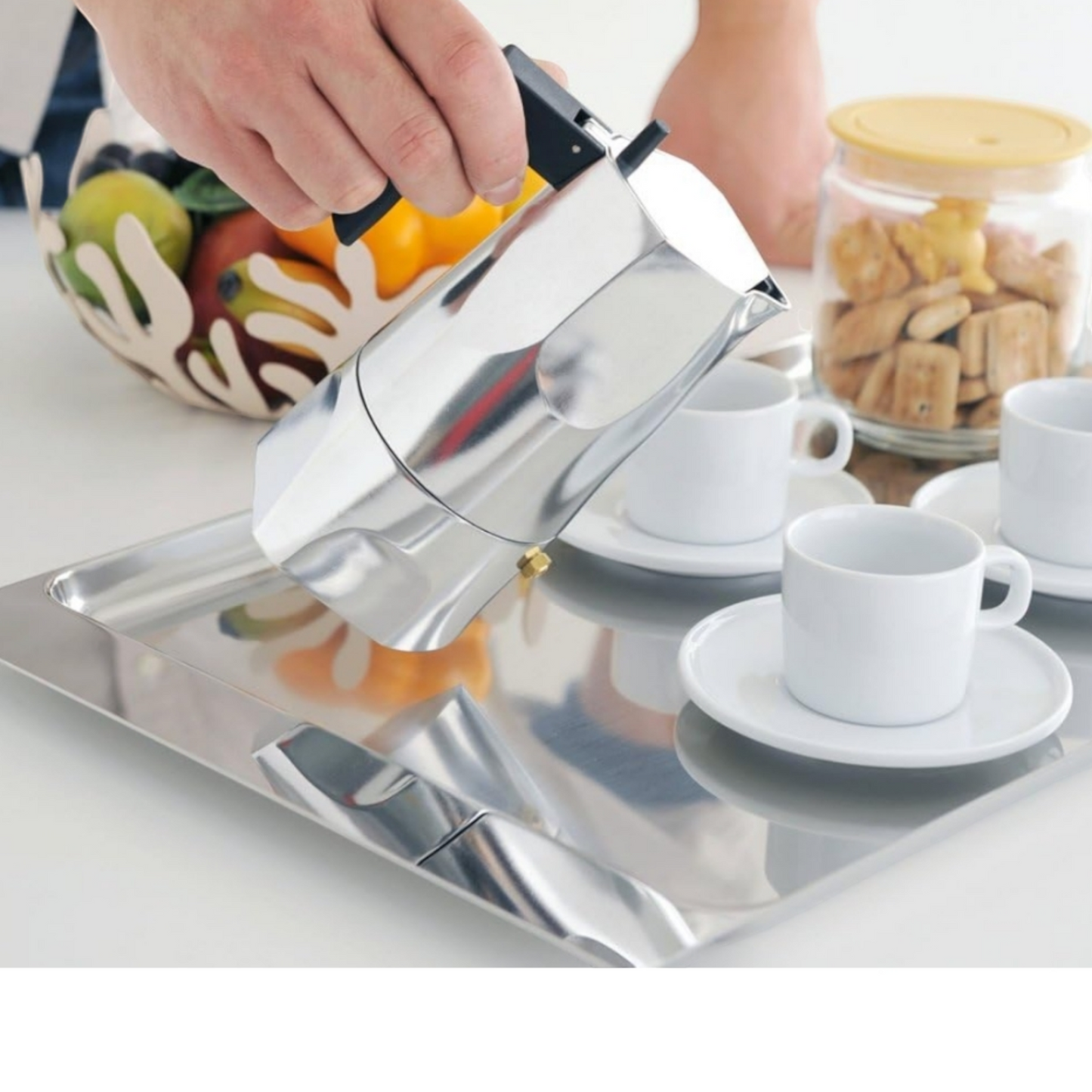 Moka Caffettiera espresso in fusione di alluminio Alessi Ossidiana