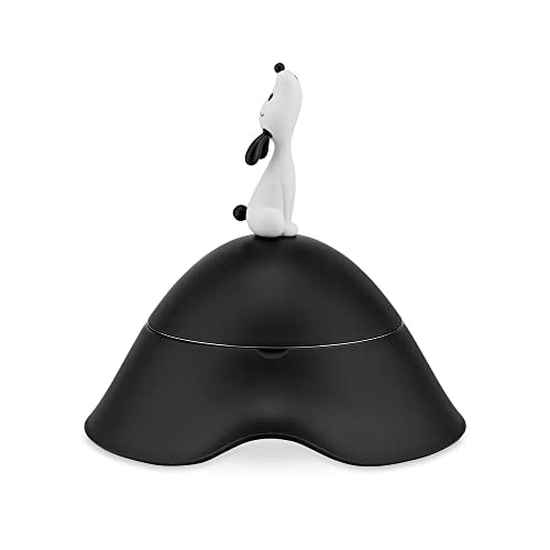 Alessi Ammi19 B Lulà Ciotola Per Cani Con Coperchio In Resina Termoplastica Coppa In Acciaio Inossidabile 18/10 Lucido Nero - LEDAR SHOP