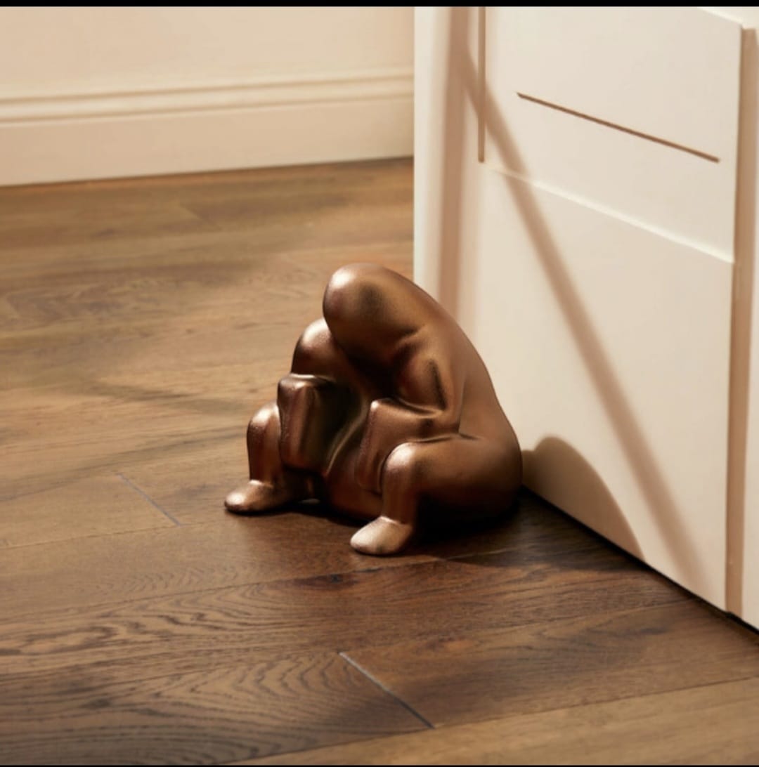 Dedè Alessi PS18 BM Fermaporta PVD Brown Metal Resina termoplastica 19.5 x 21 x 21 - LEDAR SHOP