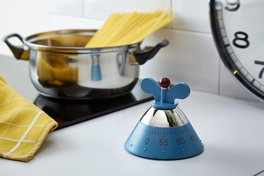 Timer da Cucina di Design con Movimento Meccanico in Resina Termoplastica, Azzurro Visita lo Store di Alessi Alessi Kitchen Timer A09 - LEDAR DI PIERINI DONATELLA