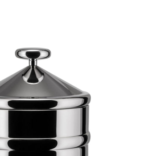 Alessi Kalistò 3 CB03 Barattolo di Design in Acciaio Inossidabile 18/10 Lucido con Pomolo in Alluminio 114 cl - LEDAR SHOP