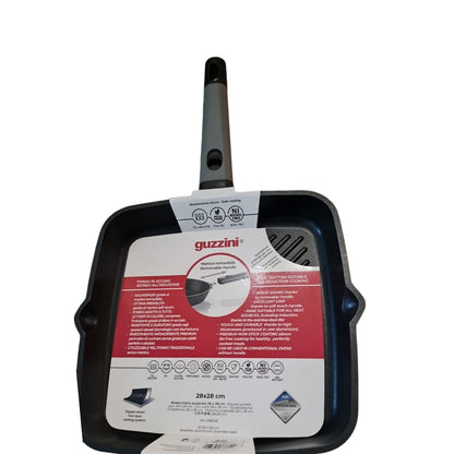 BISTECCHIERA QUADRATA COOK&SPACE   cm 28 X 28 MANICO REMOVIBILE GUZZINI