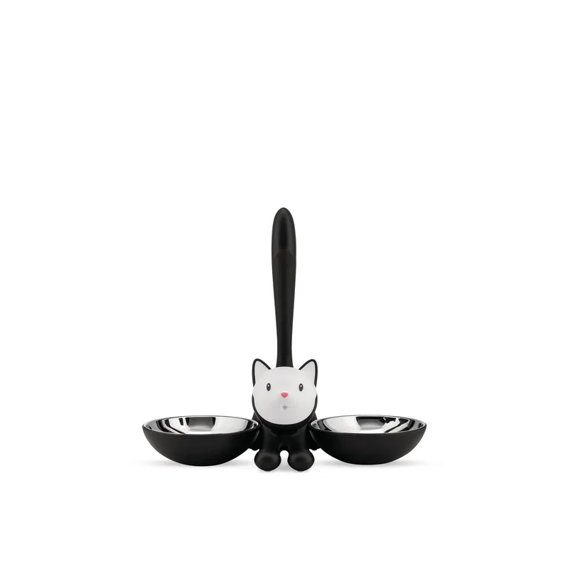 Alessi Tigrito AMMI09 B  Ciotola per Animali di Design  Acciaio Inox 18/10 e Resina Termoplastica Nero - LEDAR SHOP