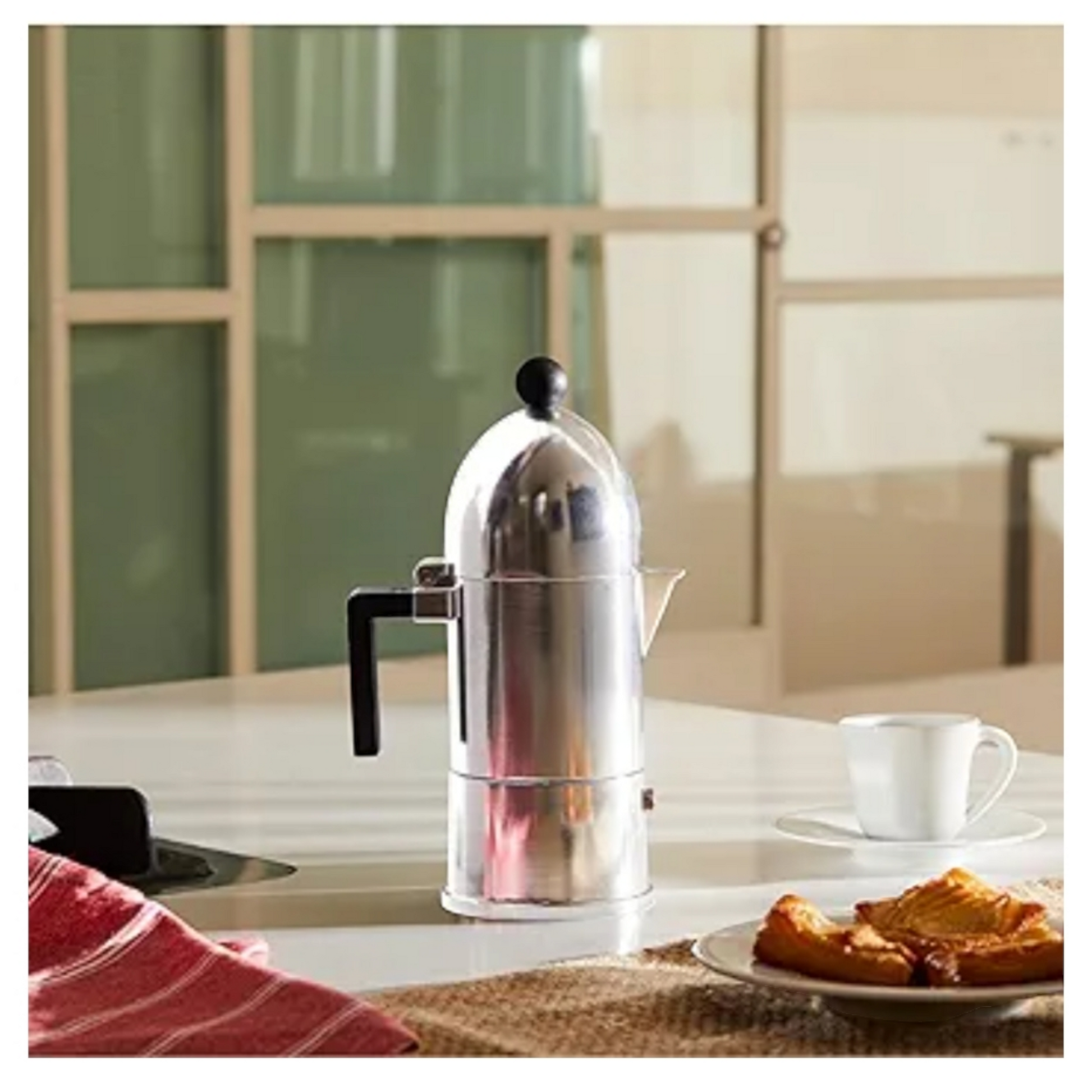 Alessi La cupola Caffettiera espresso in fusione di alluminio Design Aldo Rossi