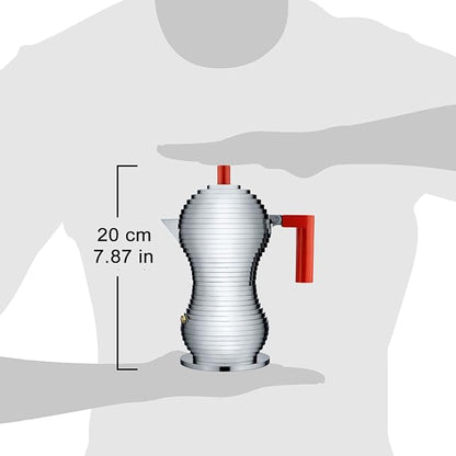 Caffettiera per Espresso di Design in Fusione d'Alluminio e PA 3 Tazze Nero Alessi Pulcina MDL02/3 B