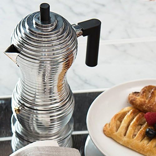 Caffettiera per Espresso di Design in Fusione d'Alluminio e PA 3 Tazze Nero Alessi Pulcina MDL02/3 B