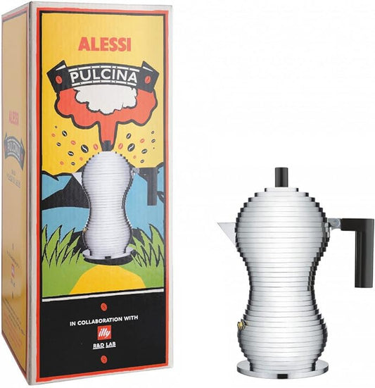 Caffettiera per Espresso di Design in Fusione d'Alluminio e PA 3 Tazze Nero Alessi Pulcina MDL02/3 B