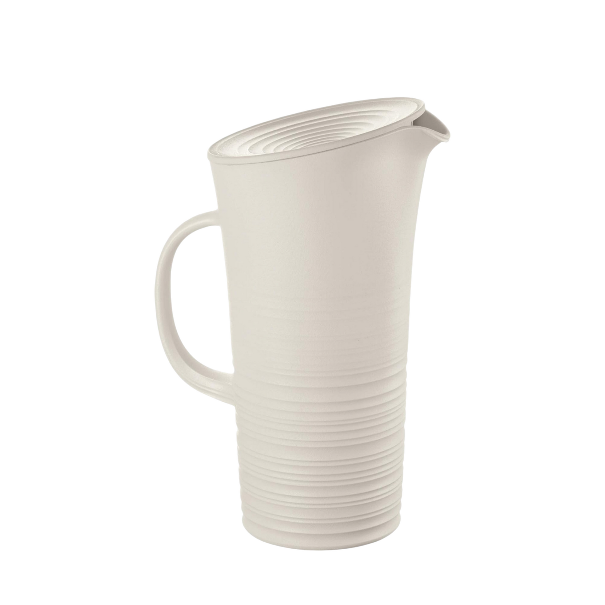 Caraffa con Coperchio Post Consumed Recycled Poliestereastic Bianco Latte 01.8 L  Guzzini Tierra