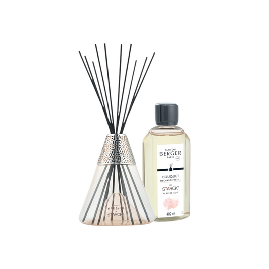 Diffusore  a Bastoncini Rose + Ricarica Peau de Soie 400 ml  MAISON BERGER PARIS