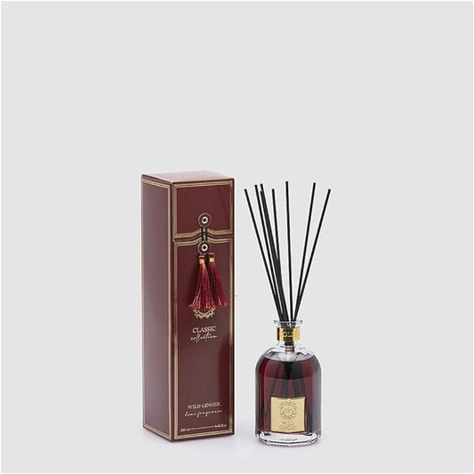 Enzo De Gasperi Profumatore Classic per Ambienti casa con Bastoncini, Bottiglia in Vetro 250 ml 2 Varianti (1pz) Wild Ginger