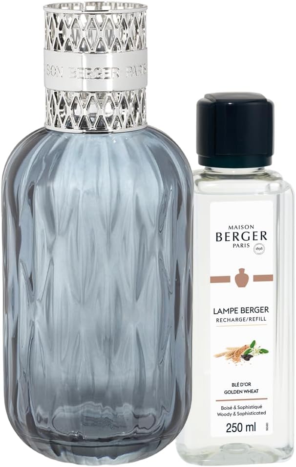 Lampada catalitica Lampe Berger Paris Collezione Quintessence Blu + 250ml Blé d’Or
