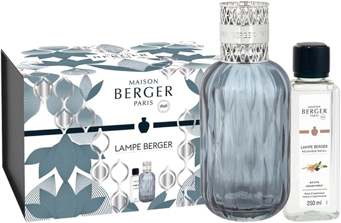 Lampada catalitica Lampe Berger Paris Collezione Quintessence Blu + 250ml Blé d’Or