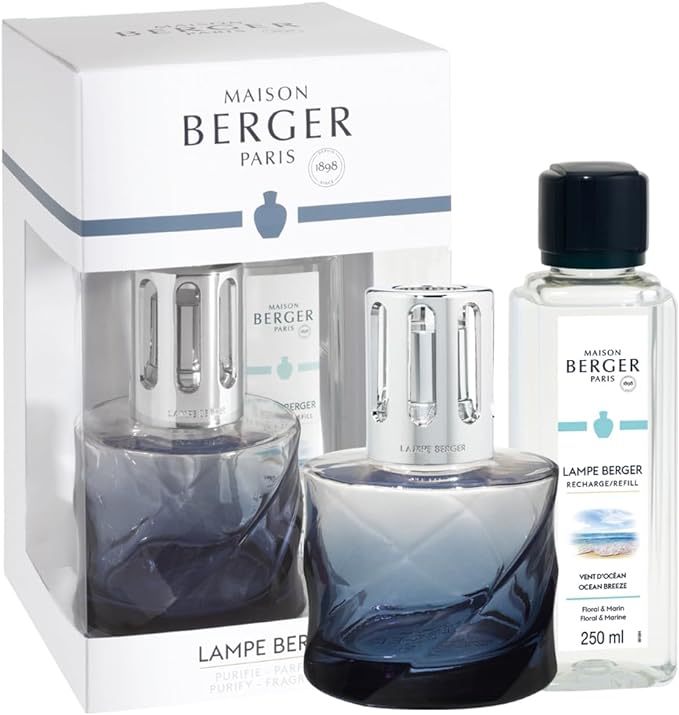 Lampe Berger Paris  Cofanetto SPIRALE - BLU + 250ml Vent d’Océan