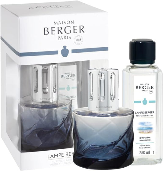 Lampe Berger Paris  Cofanetto SPIRALE - BLU + 250ml Vent d’Océan
