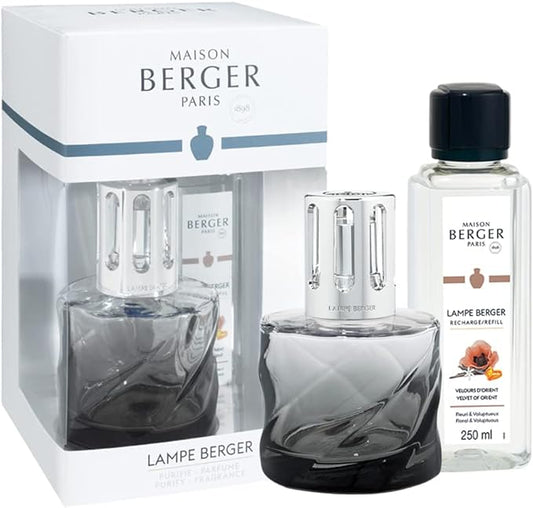 Lampe Berger  Paris Cofanetto SPIRALE  NOIRE + 250ml Velours d'Orient