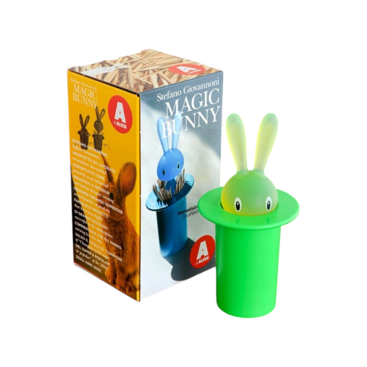 Porta stuzzicadenti In Resina Termoplastica Verde  7.6 x 7.6 x 15.2 cm  Alessi Magic Bunny