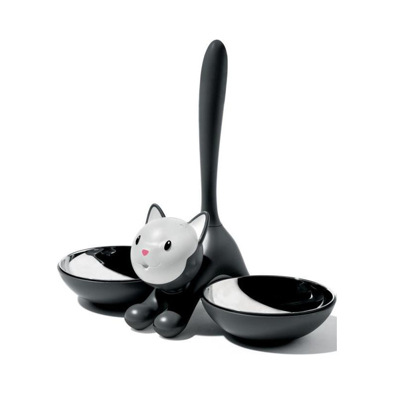 Alessi Tigrito AMMI09 B  Ciotola per Animali di Design  Acciaio Inox 18/10 e Resina Termoplastica Nero - LEDAR SHOP