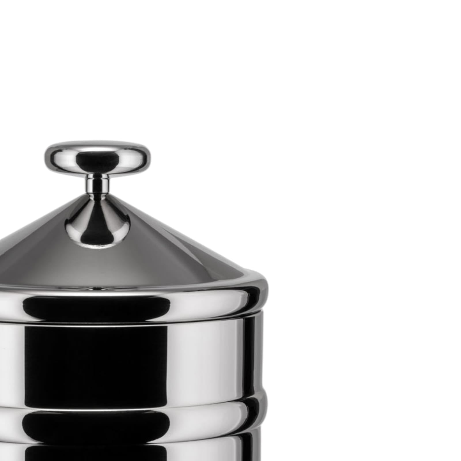 Alessi Kalistò 3 CB03  Barattolo di Design in Acciaio Inossidabile 18/10 Lucido con Pomolo in Alluminio 114 cl - LEDAR SHOP