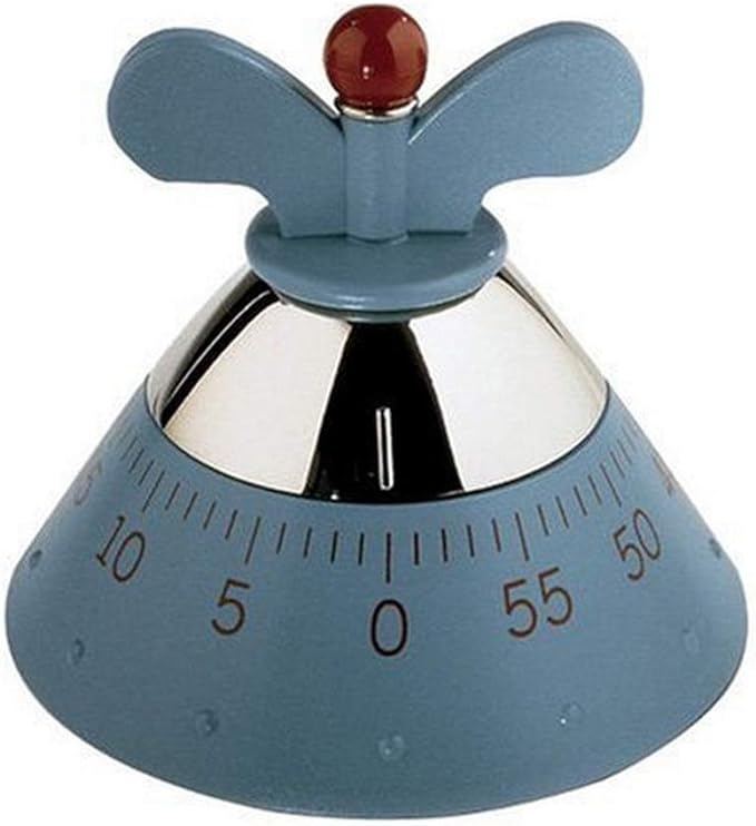 Timer da Cucina di Design con Movimento Meccanico in Resina Termoplastica, Azzurro Visita lo Store di Alessi  Alessi Kitchen Timer A09 - LEDAR DI PIERINI DONATELLA